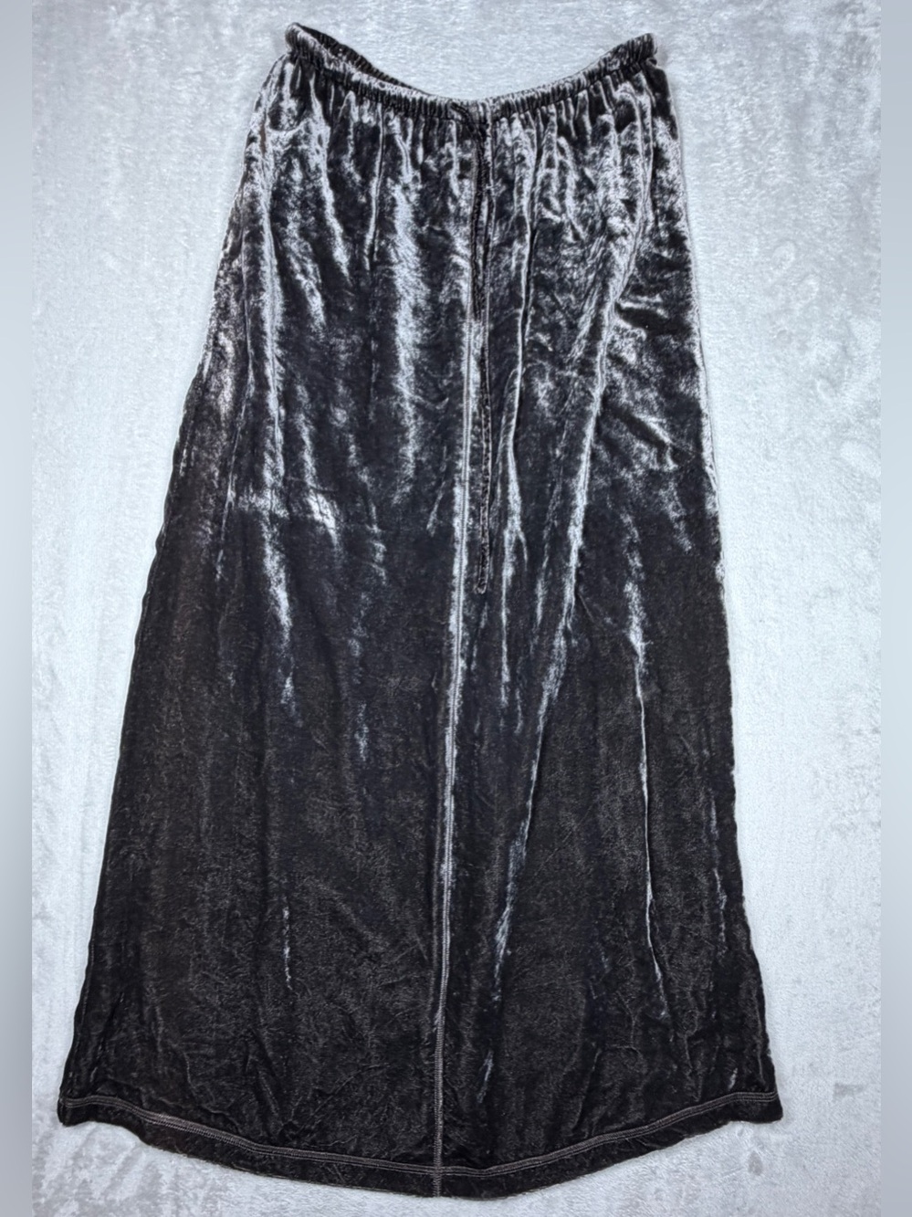 Vintage J.Jill Grey Silver Velvet Whimsigoth Maxi Skirt Size Medium